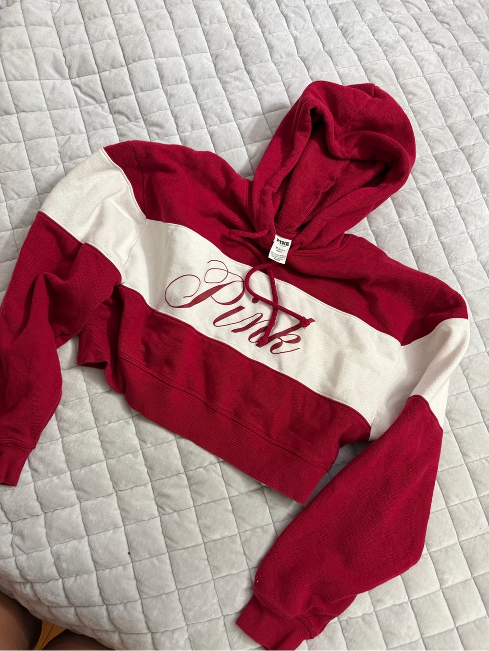 Victoria’s Secret Pink cropped hoodie sweater pullover stripe x-small